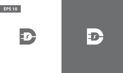 letter D and electric symbol