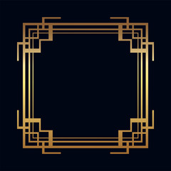 Vintage retro border and frame in Art Deco style. Template for your design. Vector illustration