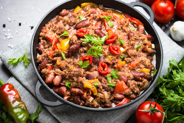 Chili con carne. Traditional mexican food.
