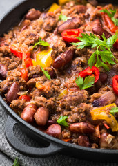 Chili con carne. Traditional mexican food.