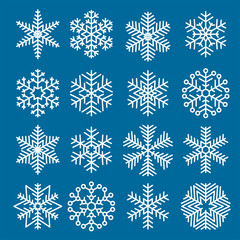 Fototapeta na wymiar Flat design Christmas snowflakes