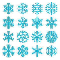 Naklejka na ściany i meble Flat design Christmas snowflakes