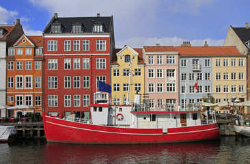 Fototapeta premium Nyhavn district is one of the most famous landmark, Copenhagen