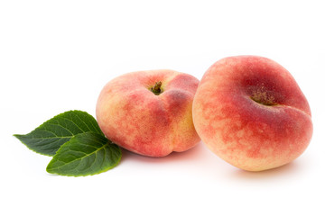 Peach. Fruit with isolated on white background.