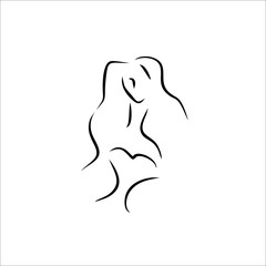 woman line illustration