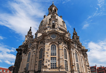 Fototapeta na wymiar Lutheran church Dresden Frauenkirche in Dresden, Germany