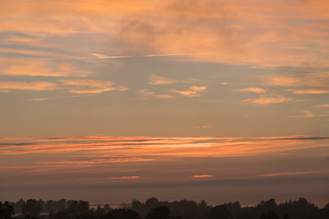 Sunset with colored sky