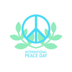 Peace Symbol with olives branches in light colors for poster