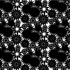Black flowers wallpaper with white background