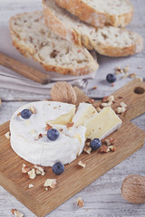 Soft french cheese of camembert.