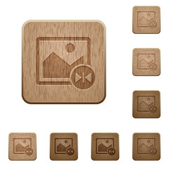 Horizontal flip image wooden buttons