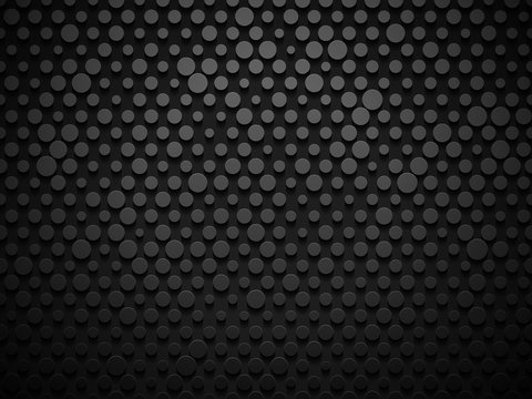 Abstract industrial realistic embossing volume polish metal cylinder texture, depressed circles background, 3d geometric pattern. Round dot cyber backdrop. Digital futuristic techno vector wallpaper