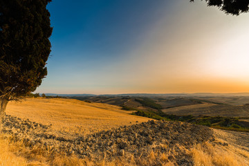 landscape of orange clay countryside