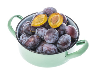 garden plums isolated on a white background