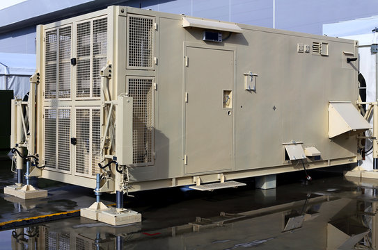 Container with industrial equipment for power plant
