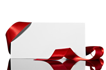 note greeting card red ribbon