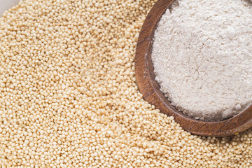 pile of seeds and amaranth flour