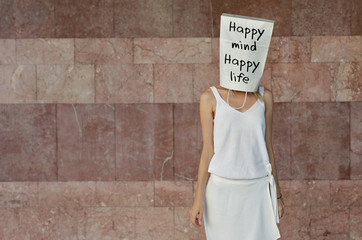 Inspiration motivation quote for women Happy mind Happy life. Happiness, New beginning , Grow,...