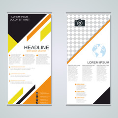Modern roll-up business banners vector design template