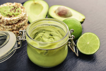 Guacamole sauce with fresh avocado