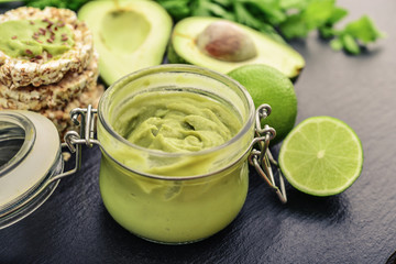 Guacamole sauce with fresh avocado