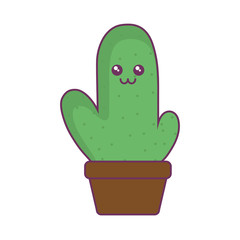 cactus in a pot icon over white background vector illustration