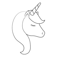 magical unicorn icon over white background vector illustration