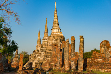 Ancient stupas of religious buildings
