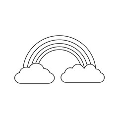 Fototapeta premium rainbow and clouds icon over white background vector illustration