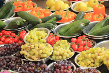 Fresh fruits on a market stall