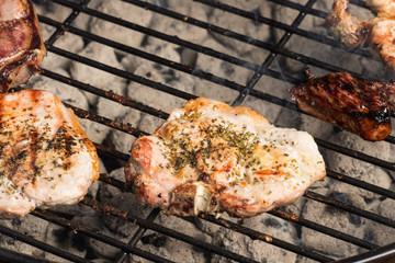 Grilling pork chops