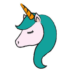 cartoon magical unicorn icon over white background colorful design vector illustration