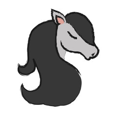 cartoon magical unicorn icon over white background colorful design vector illustration