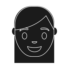 cartoon woman face icon over white background vector illustration