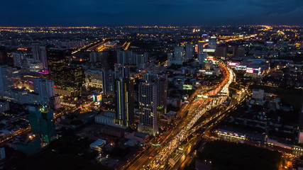Obraz premium Light in the city , Light of Buildings and roads