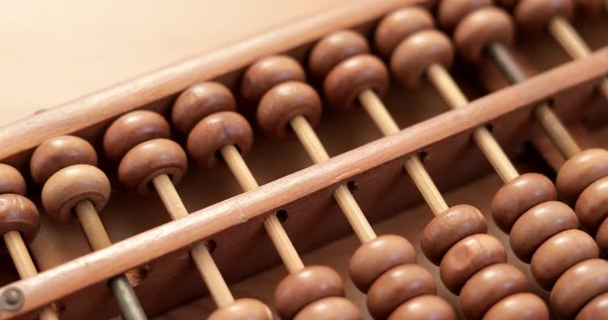Obsolete wooden abacus