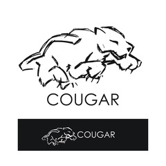 Logo Puma, ilustración pantera. hecho a mano, dibujo, alto contraste © Freddy