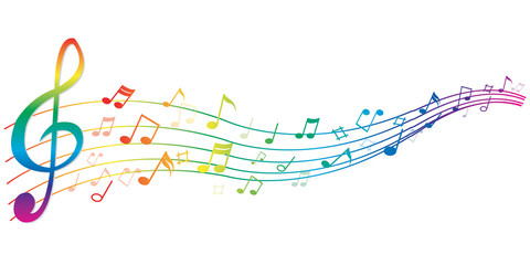 Abstract colorful notes music on a white background, vector illustration - 170192371