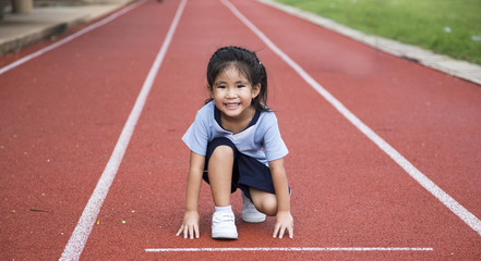 asian girl runng outdoor game