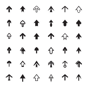 Set of black arrows. Icon Stock Vector.