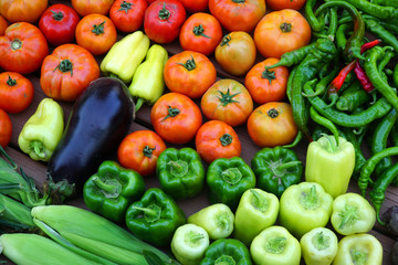 fresh farm picked vegetables isolated on white background