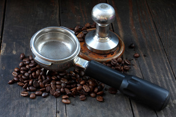 coffee beans Tamper with portafilter