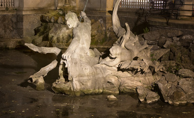 Sculpture at Stadtgraben by Konigsallee. A popular tourist attraction in Dusseldorf.