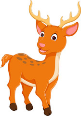 funny deer cartoon look up with smiling