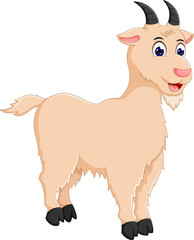 Obraz premium Cute goat cartoon with smile