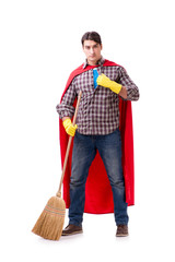 Super hero cleaner isolated on white