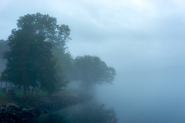 Tennessee River on Foggy Morning 