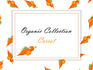 Fototapeta premium Fresh carrot label or sticker.