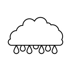 cloud with raindrops monochrome silhouette