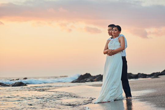 1407851 Just married happy young couple